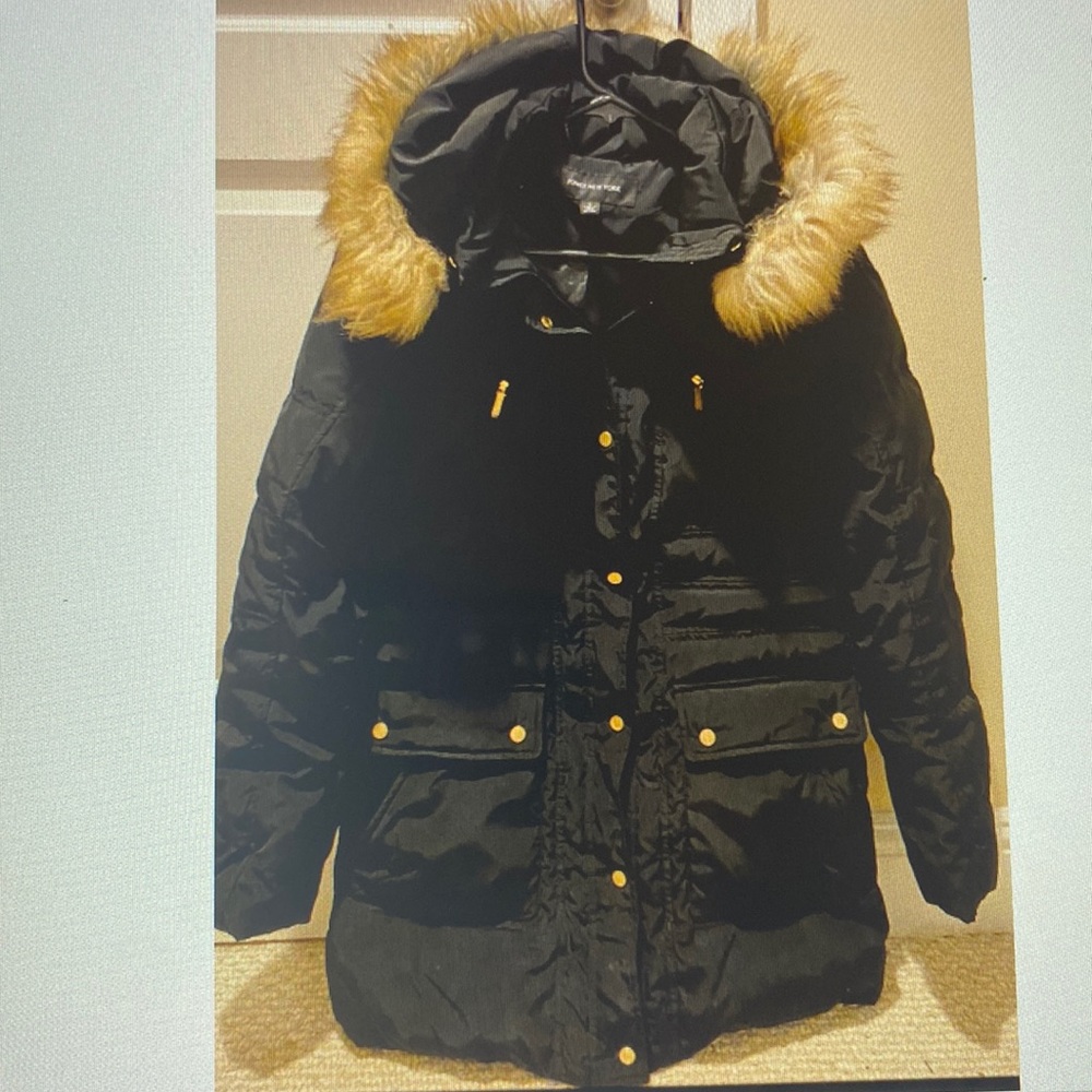 Jones New York Coat Women’s Size Small Puffer Goose Down Zip Hood Jacket